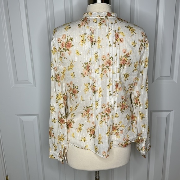 La Vie Rebecca Taylor Madeleine Floral Top Medium - Picture 11 of 12